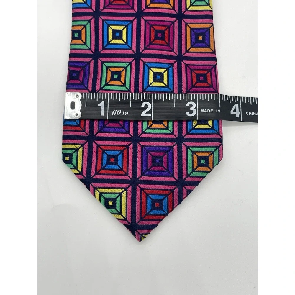Paul‎ Fredrick Geometric silk tie Men's Preppy Party Career Wedding